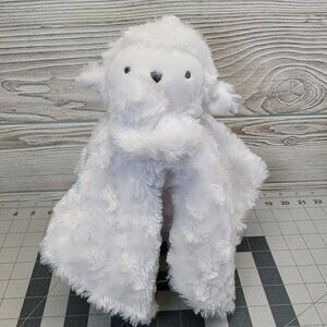 Just One You By Carters Lamb Lovey Baby Security‎ Blanket White Fur Swirl Stars
